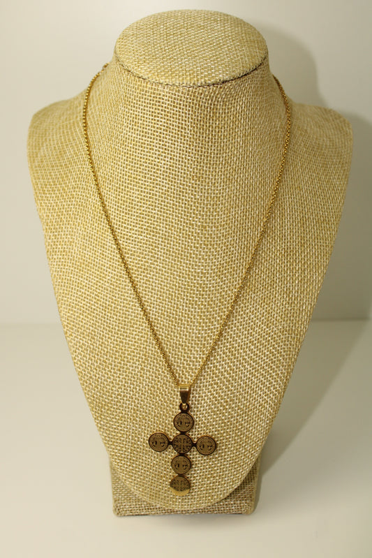 colar crucifixo dourado