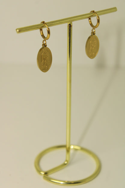 Our Lady hoop earring