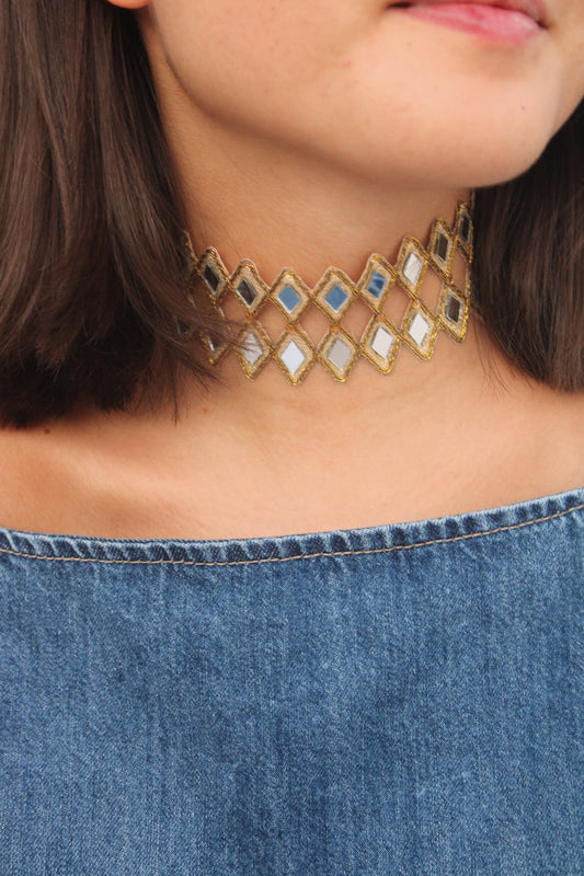 chocker losangos espelhados
